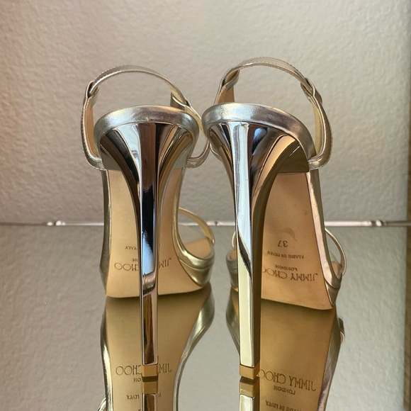 New Jimmy Choo Claudette 120 silver 37 $975 - Picture 4 of 9